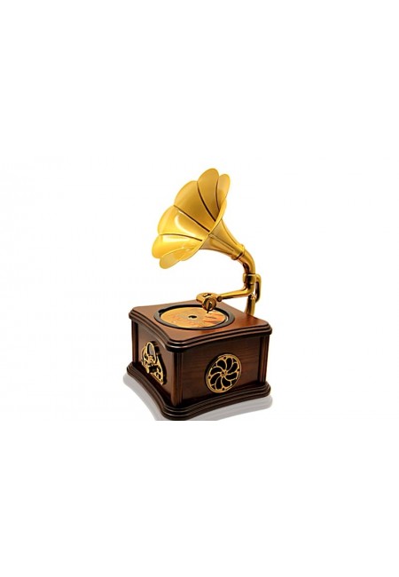 Nostaljik Mini Gramofon Tasarımlı Bluetooth Hoparlör & FM Radyo (Şarjlı - USB Destekli)