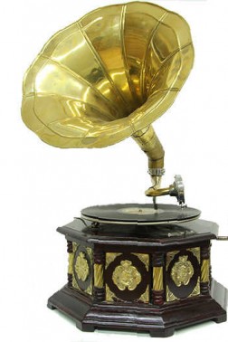 Gramofon Sekizgen Bronz Kakma