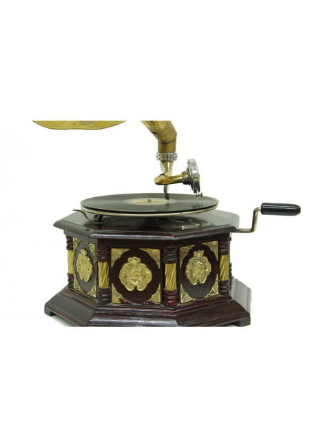 Gramofon Sekizgen Bronz Kakma