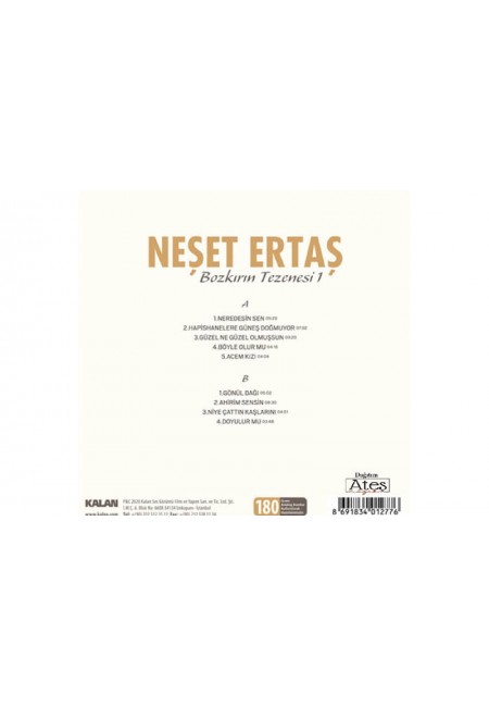 Neşet Ertaş Bozkırın Tezenesi 33 Lp 1