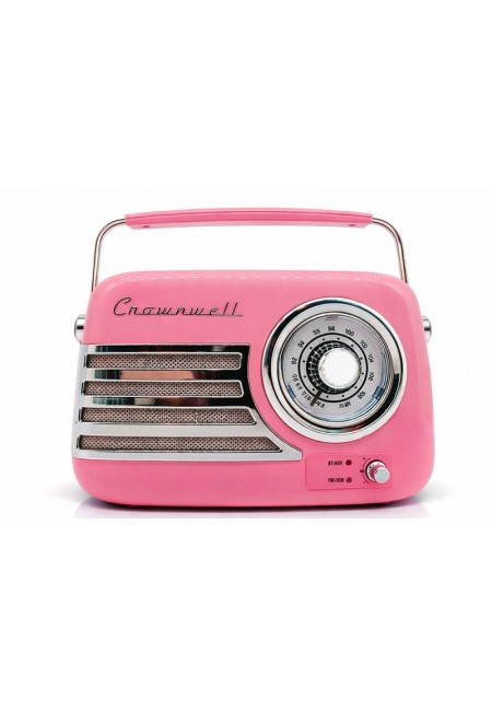 Retro Tasarımlı Bluetooth FM Radyo Pembe