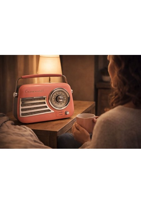 Retro Tasarımlı Bluetooth FM Radyo Pembe