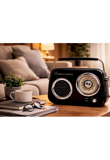 Retro Tasarımlı Bluetooth FM Radyo Siyah