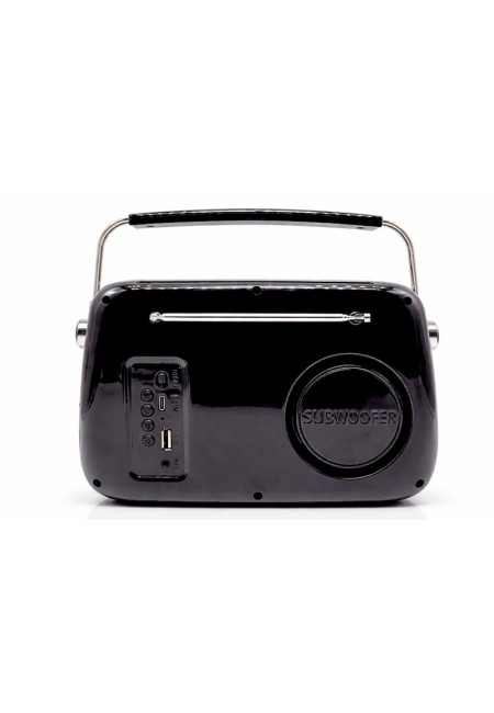 Retro Tasarımlı Bluetooth FM Radyo Siyah