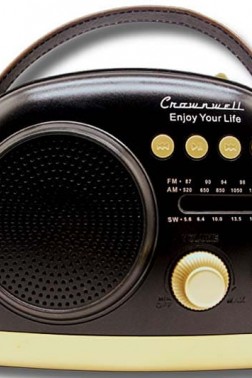 Crownwell Taşınabilir Bluetooth Retro Radyo Arizona Serisi / Black