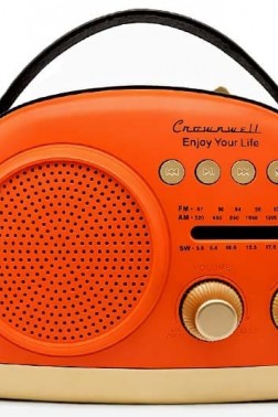 Crownwell Taşınabilir Bluetooth Retro Radyo Arizona Serisi / Orange